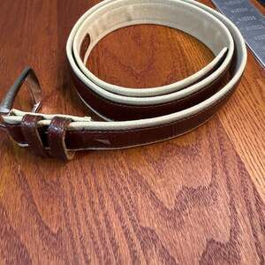 NAUTICA Men's Canvas & Leather Belt Brown Loop Mens size 40”‎ big tall